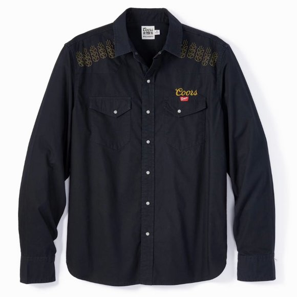 Huckberry Other - Huckberry Coors Pearl Snap Shirt Embroidered Long Sleeve Black Medium Western
